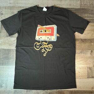 Men's Retro Cassette Tape & Pencil T-Shirt 80s Gen X Size M